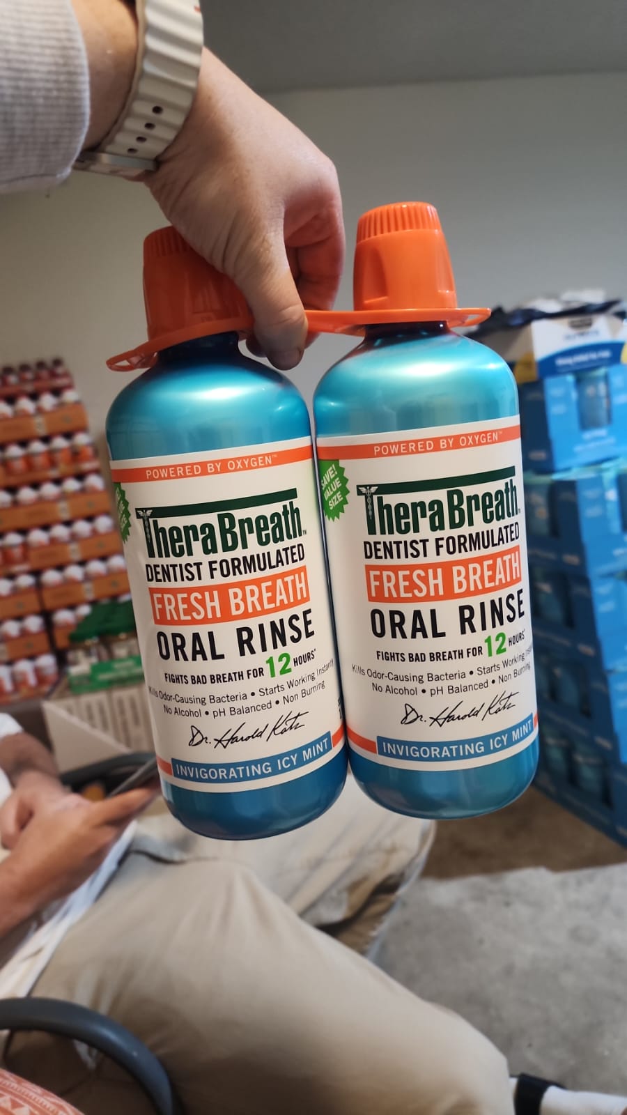 TheraBreath Mild Mint Oral Rinse Therabreath dentist formulated 1 Litro