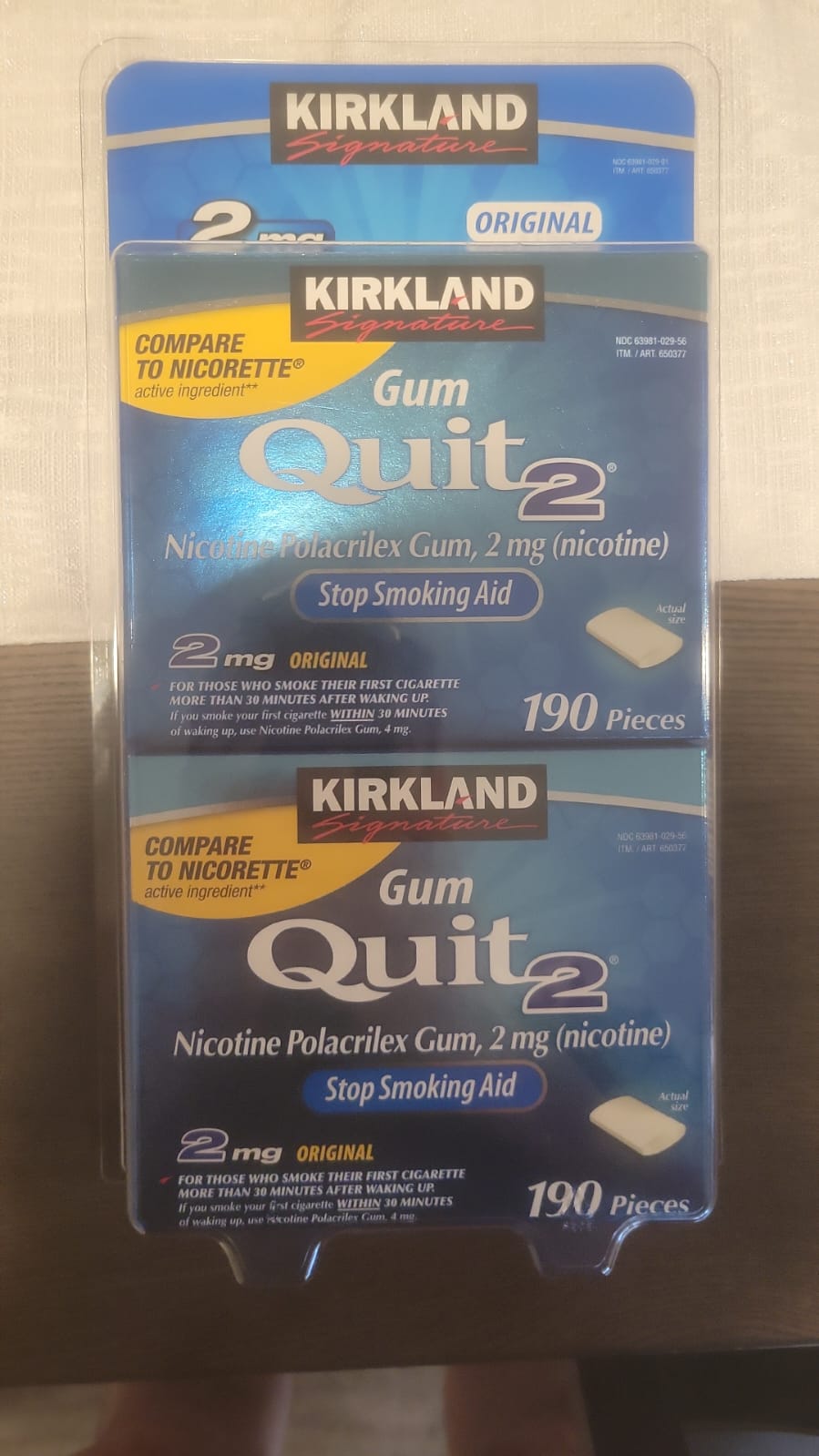 Kirkland Signature Nicotine Gum 2 mg. 380 Pieces KS GUM QUIT 2 2