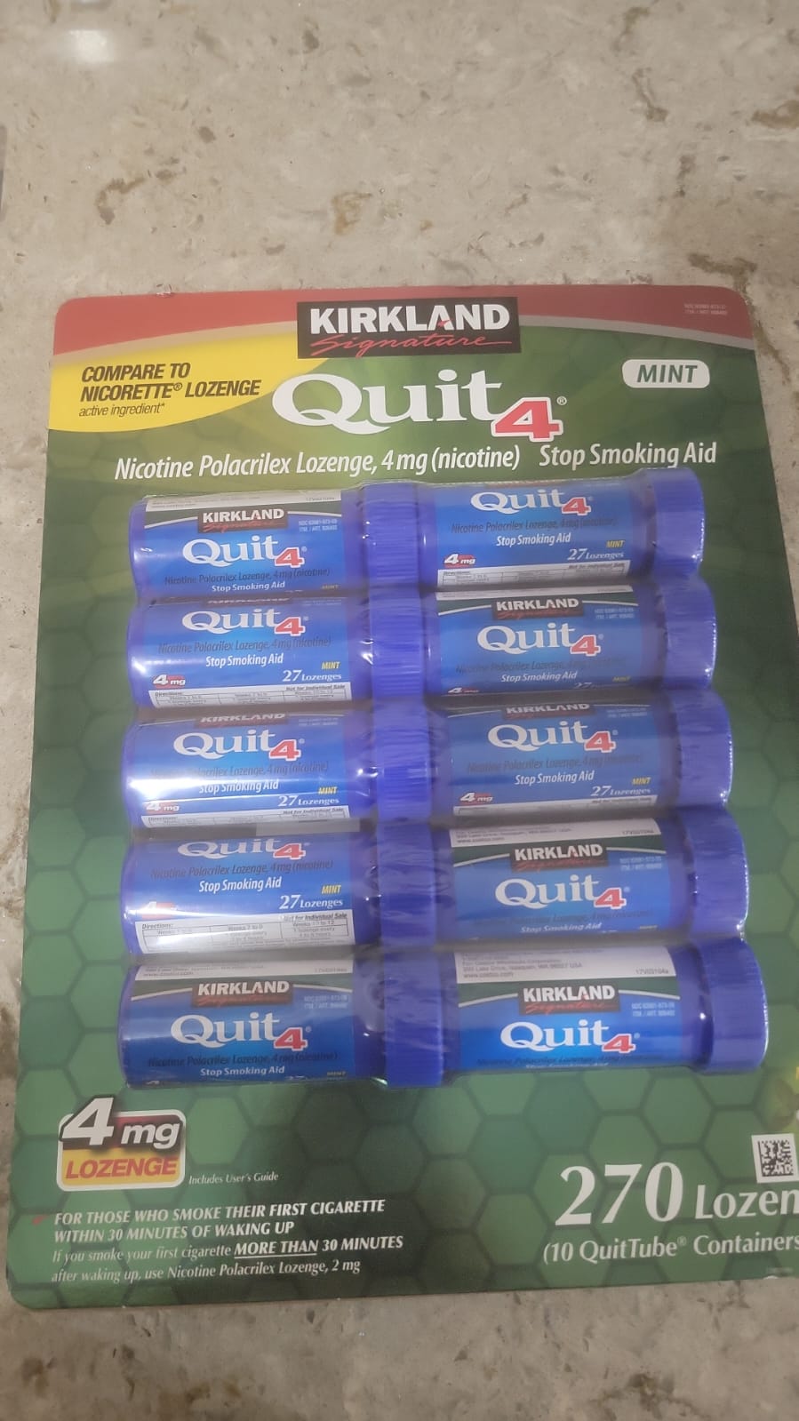 Kirkland Signature Quit4 Mint Lozenge Stop Smoking Aid 4mg 2