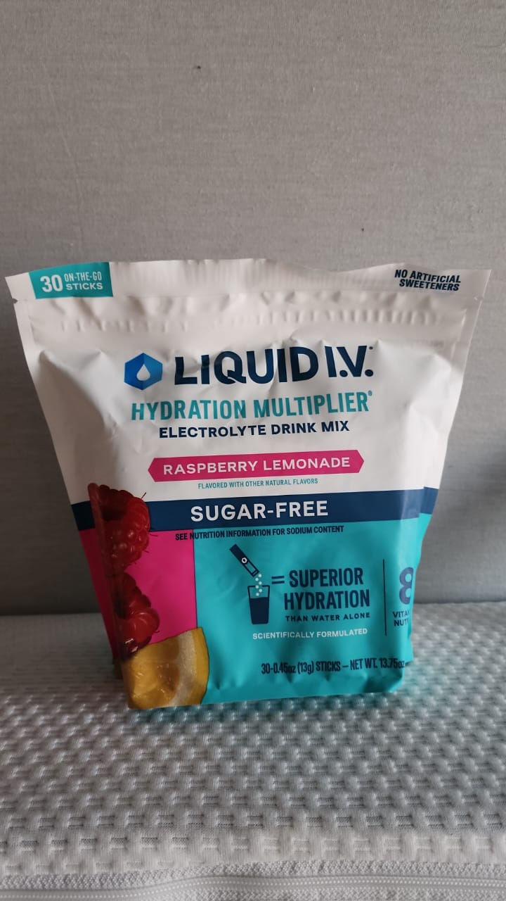 Liquid IV Hydration Multiplier Raspberry Lemonade Sugar Free 30 Sticks