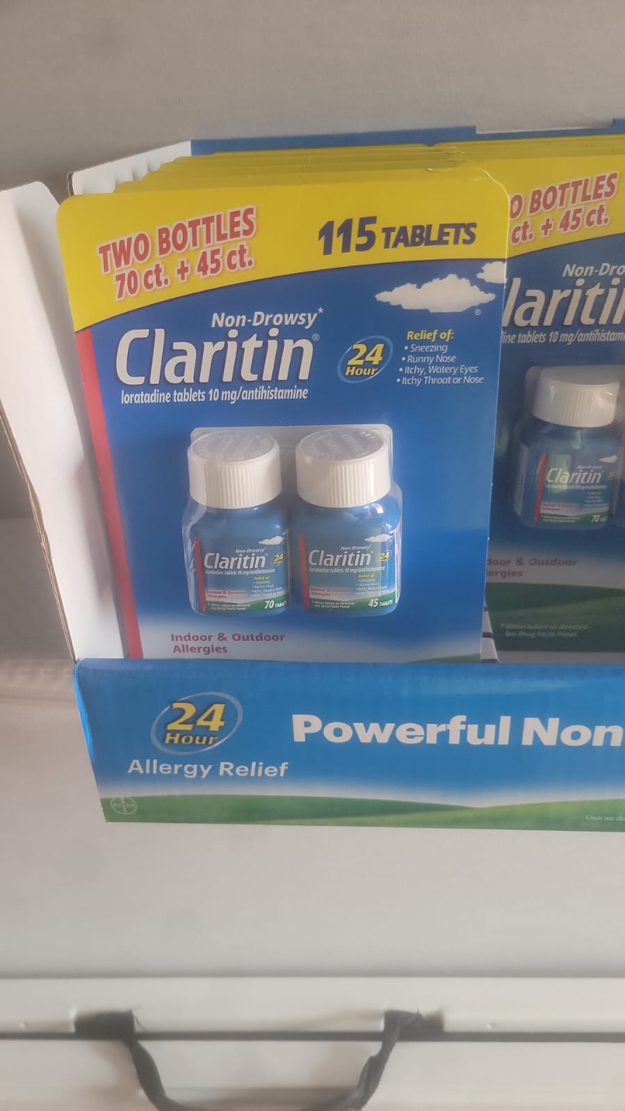 Claritin Loratadine Tablets 10 mg, Antihistamine, Two Bottles 115 Tablets