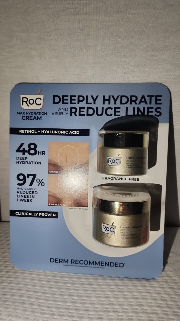 RoC Retinol Correxion Max Daily Hydration Anti-Aging Face Moisturizer + Hyaluronic Acid 1.7oz Roc max hydratation retinol