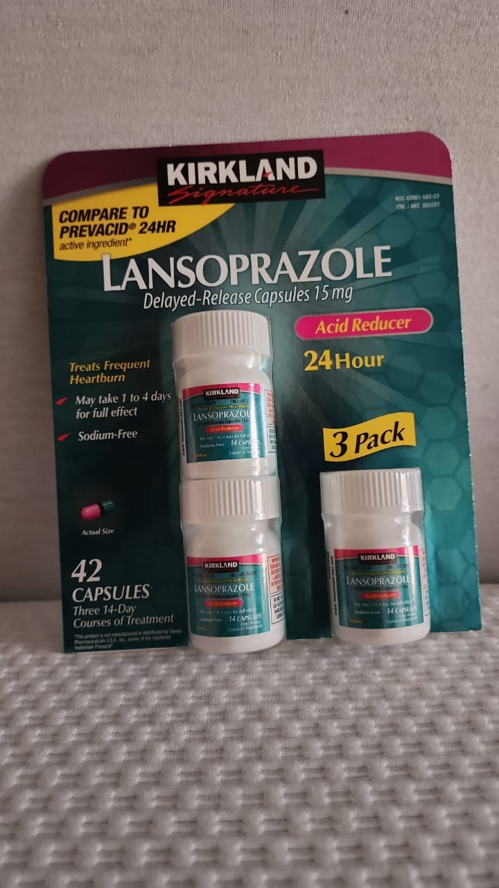 Kirkland Signature Lansoprazole 15 mg Acid Reducer 42 Capsules Kirkland Lanzoprazole 3 pack acud reducir 42 capsules