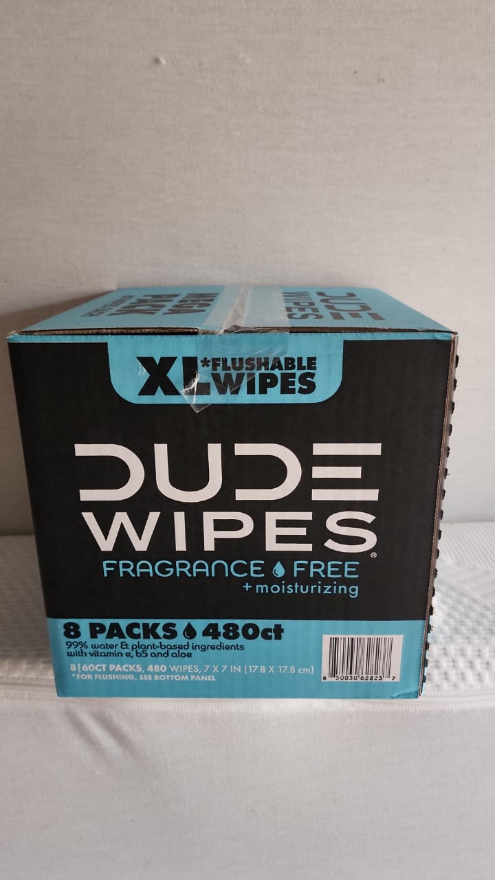 DUDE Wipes XL Flushable Wipes Fragrance Free 8 Packs 400 Wipes