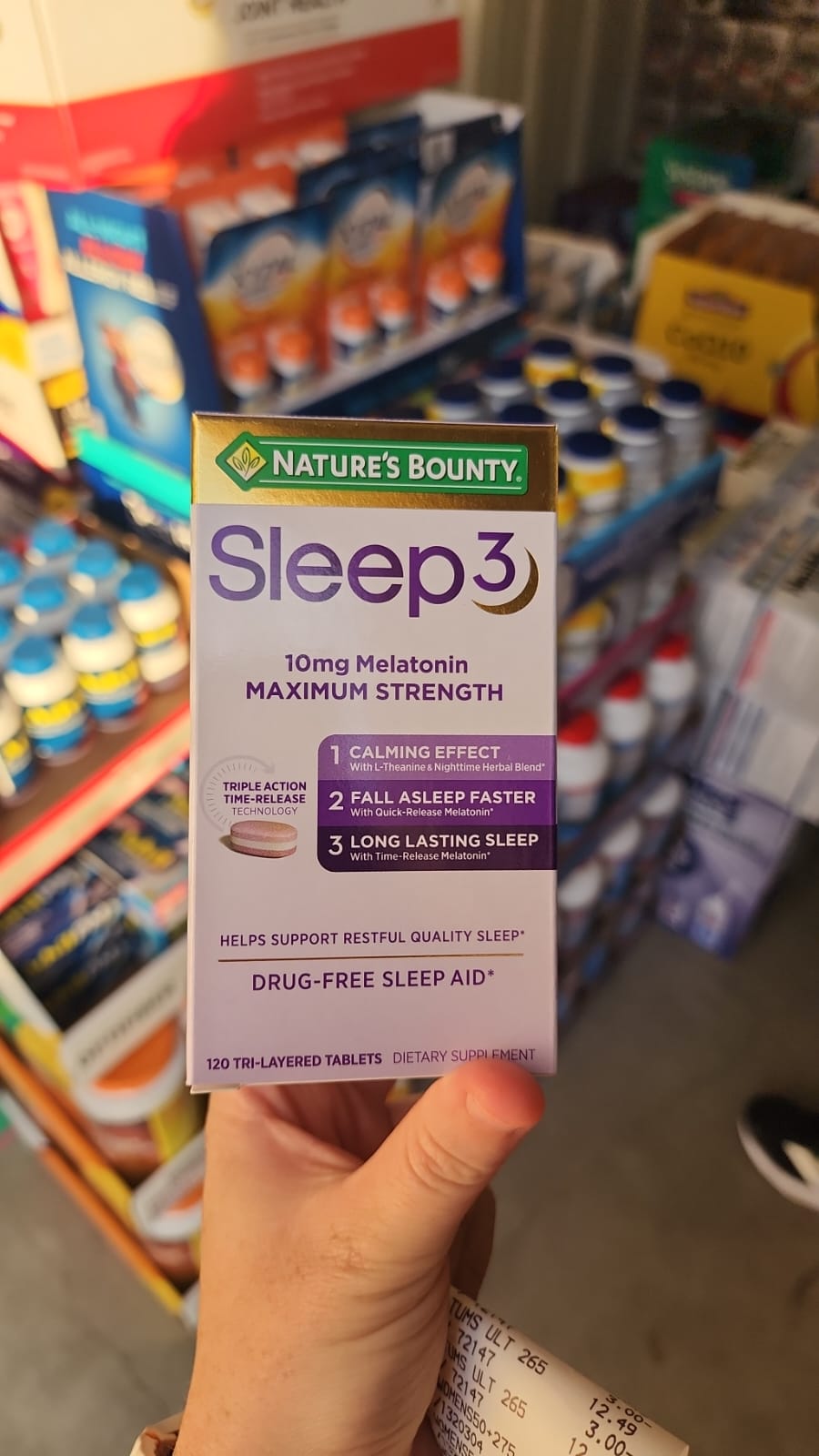 Nature's Bounty Sleep3 10mg Melatonin 120 Tablets Sleep3 Natures bounty 10 mg 120 tabs 2